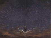 Karl friedrich schinkel Set Design for The Magic Flute:Starry Sky for the Queen of the Night (mk45) USA oil painting artist